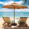 Black Patio Umbrella Base with Metal Pole and Refillable Water Sand Reservoir